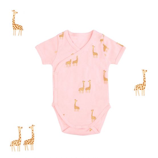 Baby Organic Romper in Giraffe Print