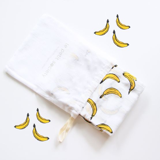 *Bestseller* Personalisable Organic Muslin Swaddle - Banana