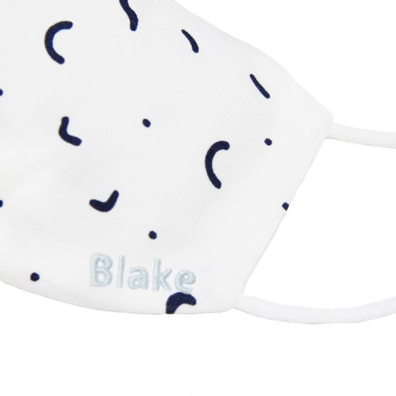 Personalisable Reusable Kids & Adult Mask in Macaroni Print (White)