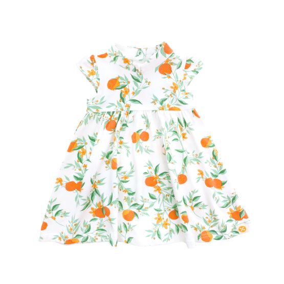 Mandarin Orange Series - Baby Girl Jersey Cheongsam in White (Personalisable)
