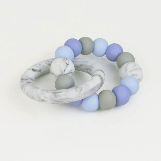 Marble Ring Silicone Teether in Morning Mist by Annie+Alex
