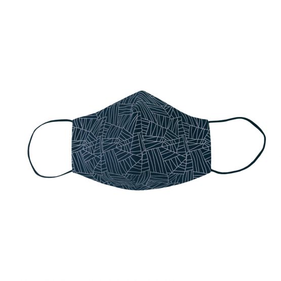 Personalisable Reusable Kids & Adult Mask in Maze Print (Navy)