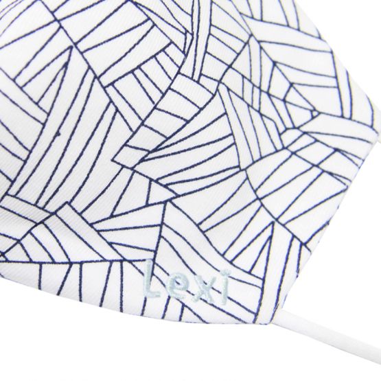 Personalisable Reusable Kids & Adult Mask in Maze Print (White)