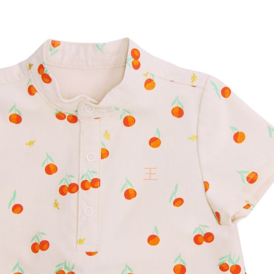 Mandarin Orange Series - Baby Boy Shirt Romper