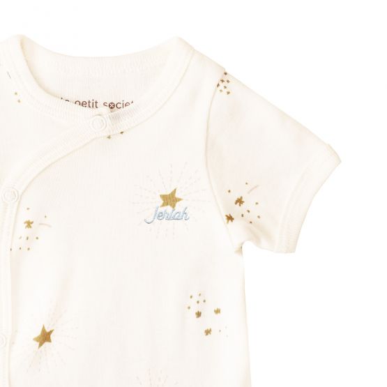 Baby Organic Romper in Moon & Stars Print (Personalisable)