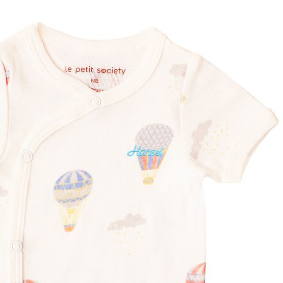 *New* Baby Organic Romper in Hot Air Balloon Print (Personalisable)