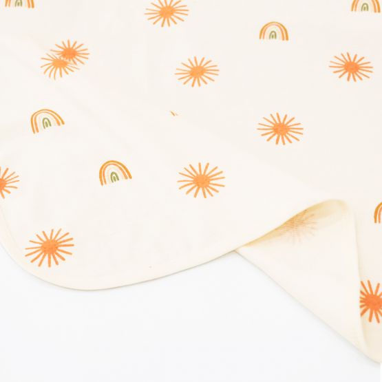 *New* Baby Organic Jersey Blanket in Sun & Rainbow Print (Personalisable)