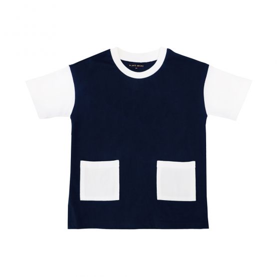 *New* Made for Play - Boxy Tee with Contrast Pockets in Navy 