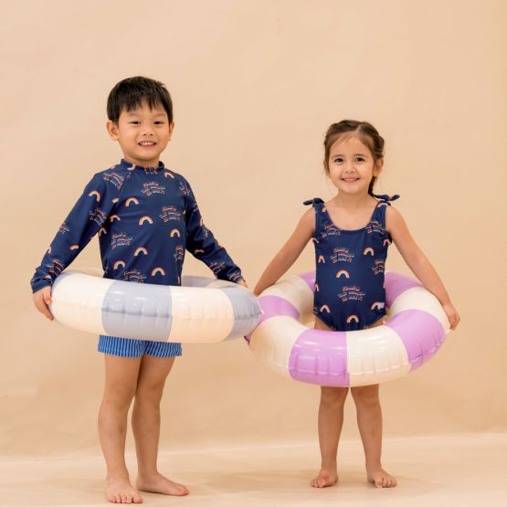 One Piece Swimsuit in Rainbow Print