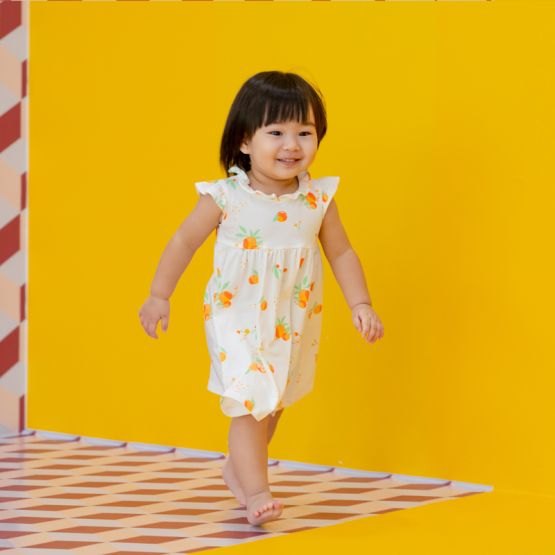 Mandarin Orange Series - Baby Girl Cheongsam in White (Personalisable)