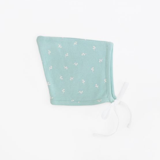 *New* Personalisable Organic Baby Bonnet Hat in Leaf Print