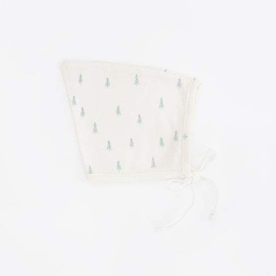 *New* Personalisable Organic Baby Bonnet Hat in Pine Tree Print