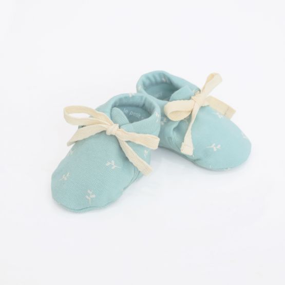 *New* Organic Baby Booties in Leaf Print