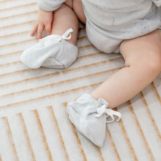 Organic Baby Booties in Grey