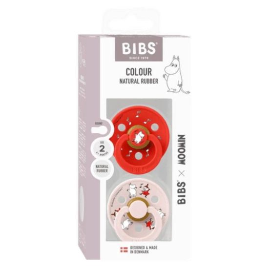 Colour Pacifier Twin Pack Dancing Latex (Candy Apple Mix) by BIBS x Moomin-S2 (6+ months)