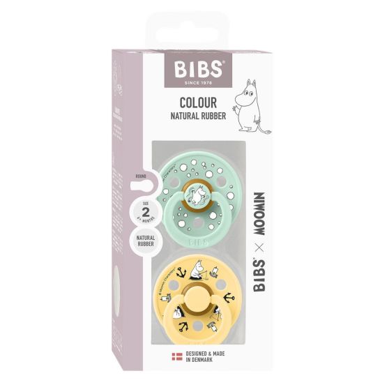 Colour Pacifier Twin Pack Sailing Latex (Nordic Mint Mix) by BIBS x Moomin-S2 (6+ months)