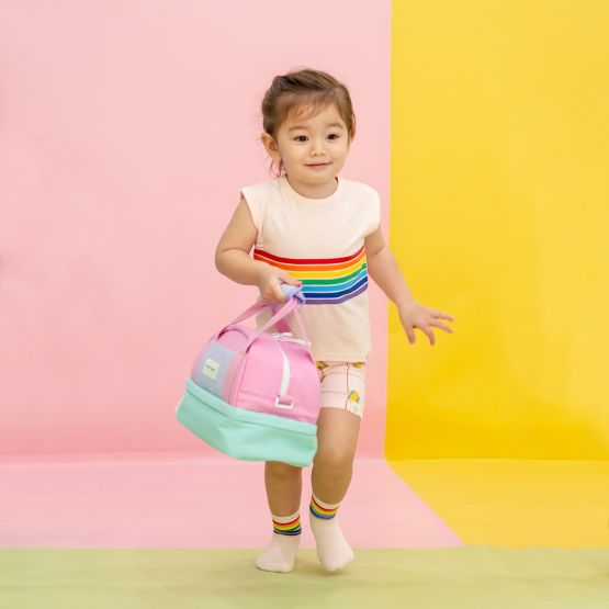 Bag Series - Kids Thermal Lunch Bag in Bubblegum with Pink Strap (Personalisable)