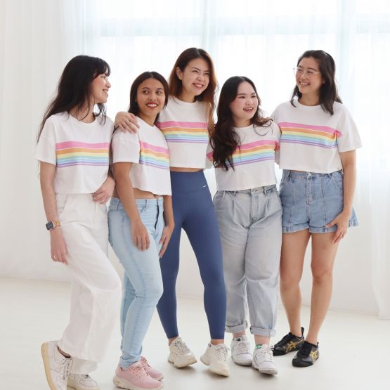 Rainbow Series - Adult Ladies Crop Top in Pastel