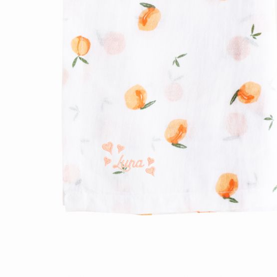 *Bestseller* Organic Swaddle - Peach (Personalisable)