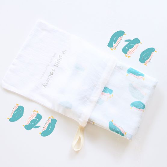 Baby Organic Swaddle - Penguin (Personalisable)