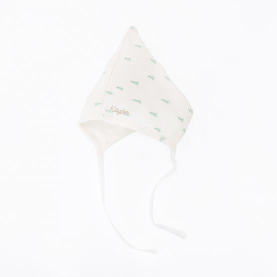 Organic Baby Bonnet Hat in Pine Tree Print (Personalisable)