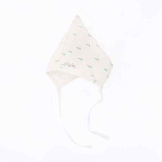 Organic Baby Bonnet Hat in Pine Tree Print