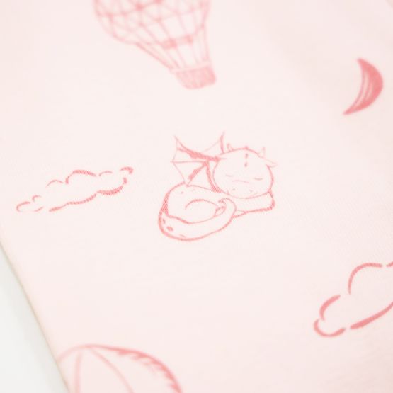 Baby Organic Sleepsuit in Dreamy Dragon - Pink