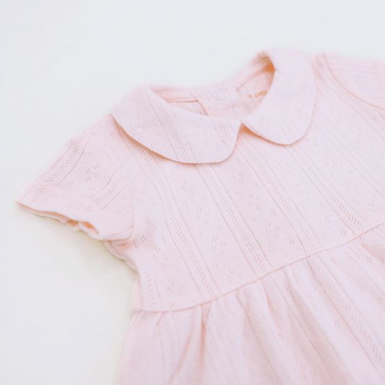 *New* Baby Girl Dress  in Pink Pointelle Cotton