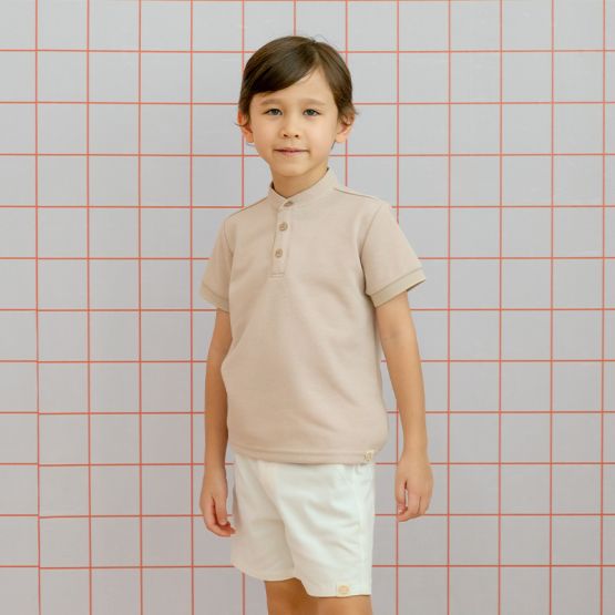 Zodiac Series - Boys Polo Shirt in Beige (Personalisable)