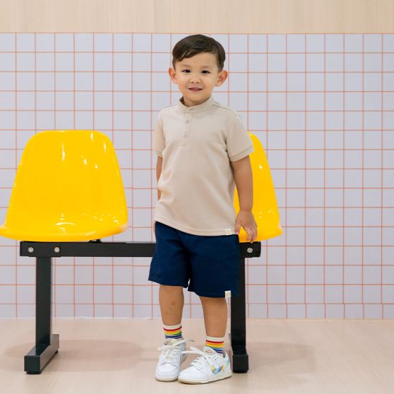 Zodiac Series - Boys Polo Shirt in Beige (Personalisable)