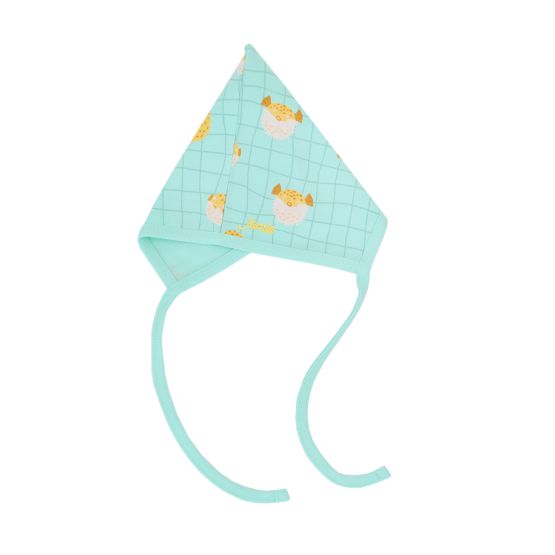 *New* Organic Baby Bonnet Hat in Puffer Fish Print (Personalisable)