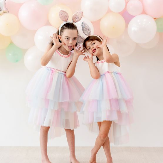 Flower Girl Series - Cascading Dress in Rainbow
