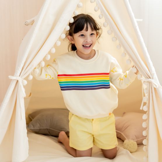 Rainbow Series - Pullover in Cream