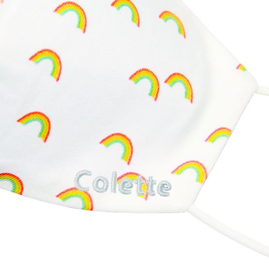 Reusable Kids & Adult Mask in Rainbow Print (White) (Personalisable)