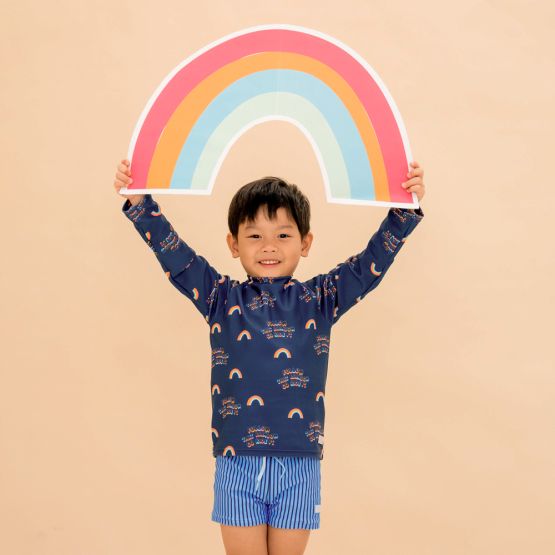 Rash Top in Rainbow Print