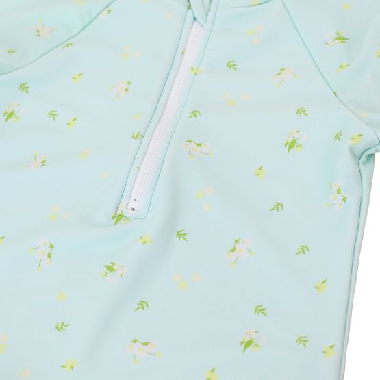 Rash Suit in Mint Floral Print