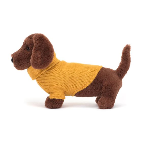 Sweater Sausage Dog (Yellow) by Jellycat