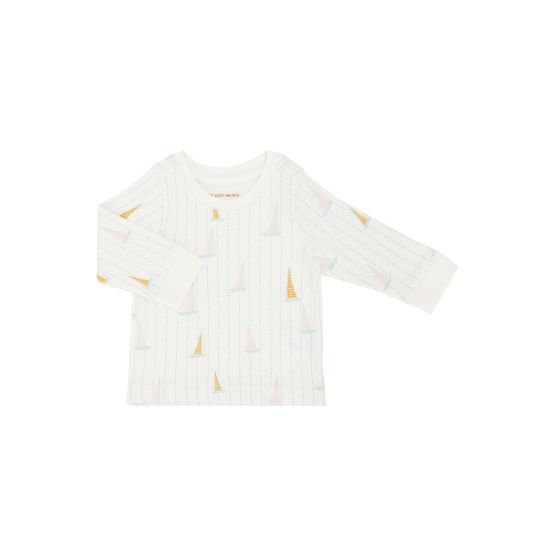 *New* Baby Organic Long Sleeves Top in Sail Boat Print (Personalisable)