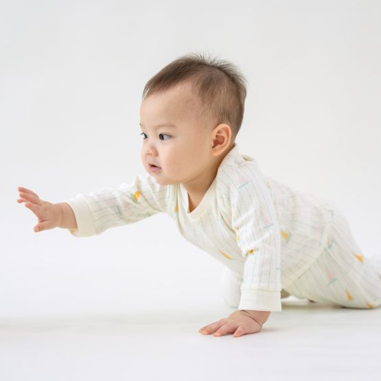 *New* Baby Organic Long Sleeves Top in Sail Boat Print (Personalisable)