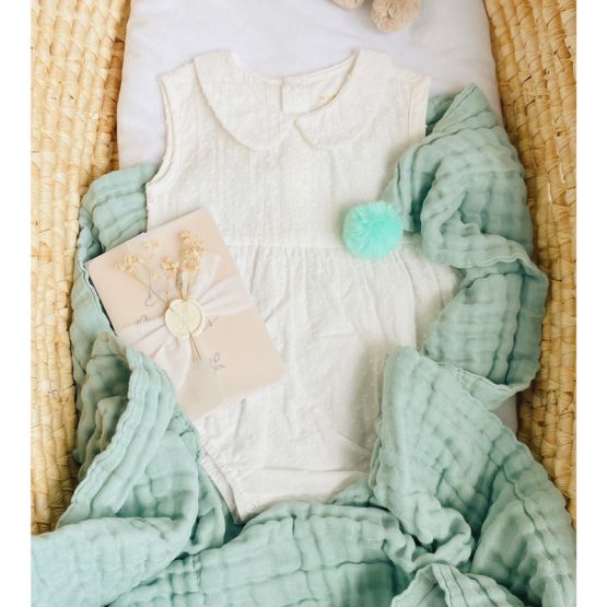 Keepsake Baby Blanket in Seafoam (Personalisable)