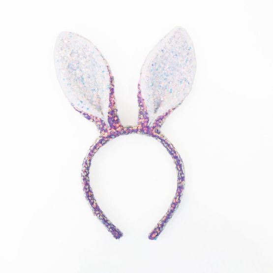 *New* Sequin Bunny Headband in Purple