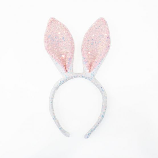 *New* Sequin Bunny Headband in White