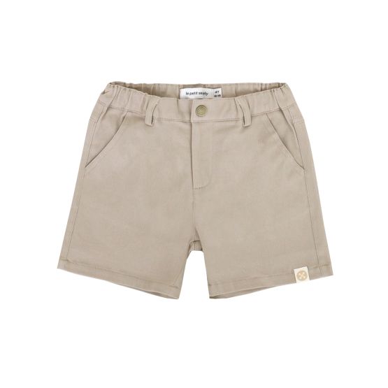Bermuda Shorts with Adjustable Waistband - Beige