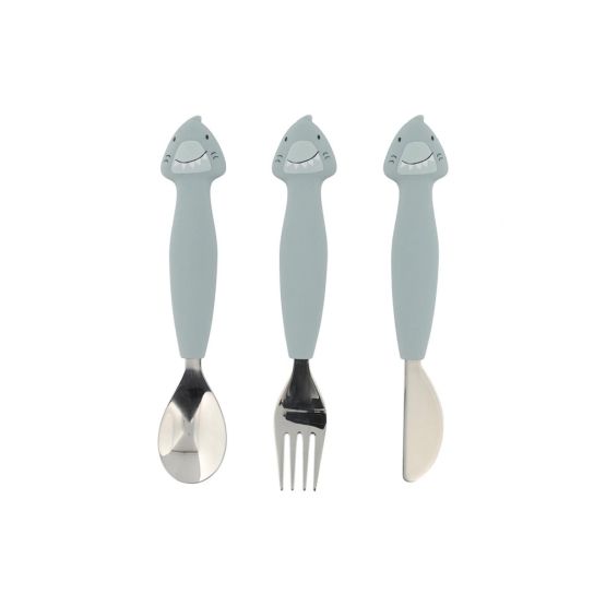 Silicone Cutlery Set 3-Pack - Mr Shark by Trixie