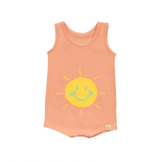 Made For Play - Baby Smiley Romper in Terracotta