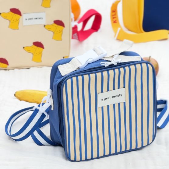 Kids Thermal Snack Bag in Blue Stripes