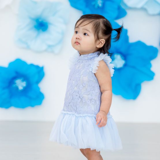 Spring Series - Baby Girl Tulle Dress in Sky Blue