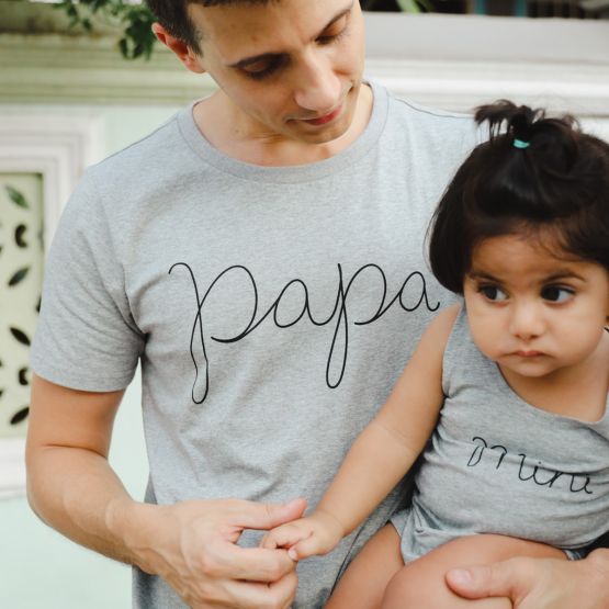 Family Tees - Papa Tee in Dark Grey