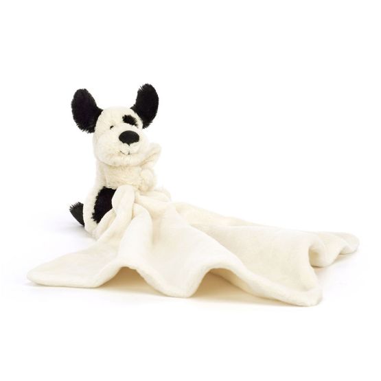 Bashful Black & Cream Puppy Soother by Jellycat