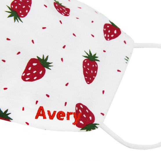 Personalisable Reusable Kids & Adult Mask in Strawberry Print